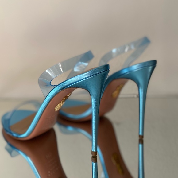 Aquazzura So Nude PVC Slingback Sandals 38.5 - Picture 13 of 14